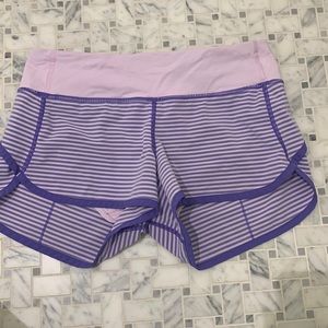 Lululemon size 4 womens purple striped shorts